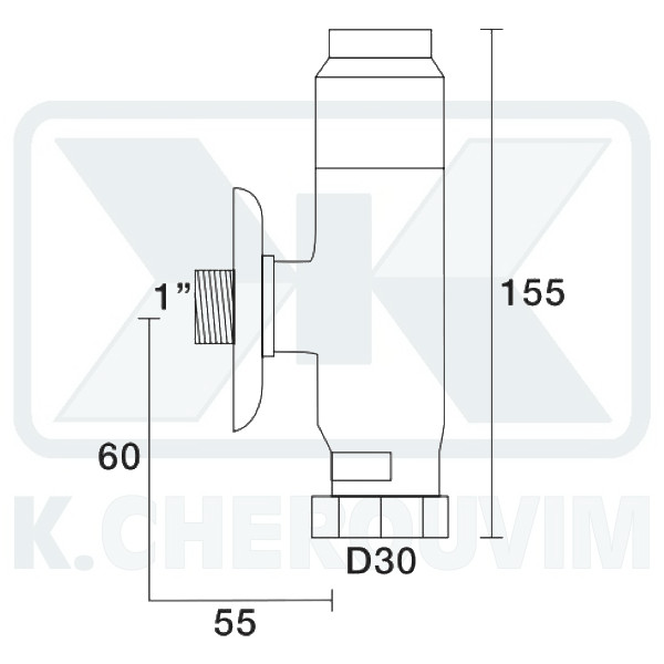 ΦΛΟΥΣΟΜΕΤΡΟ Β.Τ. ΚΑΘΕΤΟ Ν.473 ΕΞΩΤΕΡΙΚΟ 1" ΧΡΩΜΕ TREMOLADA ΜΕ ΕΞΟΔΟ Μ38 (ΑΠΟ +1 ΕΩΣ +6 bar) - Image 2