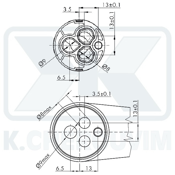 MECHANISM ΝΚJ35C - ? 35 RIGHT WARM 1 SPILE WITHOUT DISTRIBUTOR CERAMIC FOR MIXING MIXER - Image 3