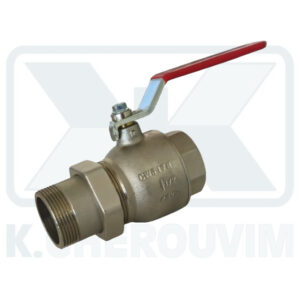 BALL VALVE N. 797 - 1"1/2 M.F. WITH UNION NUT FULL FLOW WITH ALUMINIUM BUTTERFLY HANDLE PN25 NICKEL PLATED