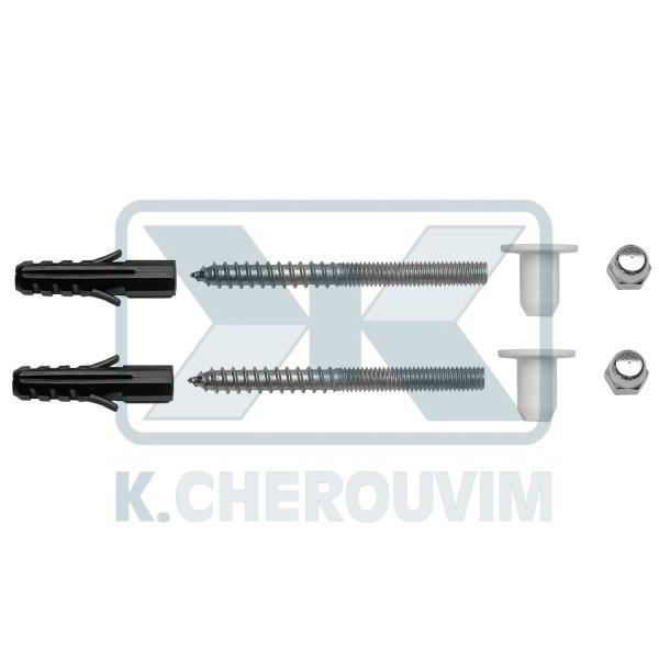 SUPPORTS INOX LEKTORN WC Μ6 X L80 WITH SCREW ANCHOR ? 8 (SET 2 PIECES)