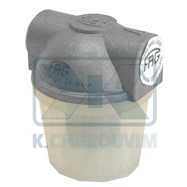 ΦΙΛΤΡΟ ΠΕΤΡΕΛΑΙΟΥ FAG 3/8" ΜΕ ΔΟΧΕΙΟ ΗΜΙΔΙΑΦΑΝΕΣ ΠΟΛΥΠΡΟΠΥΛΕΝΙΟΥ ΙΤΑΛΙΑΣ