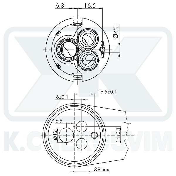 MECHANISM ΝΚJ42C - ? 42 RIGHT WARM 1 SPILE WITHOUT DISTRIBUTOR CERAMIC FOR MIXING MIXER - Image 3