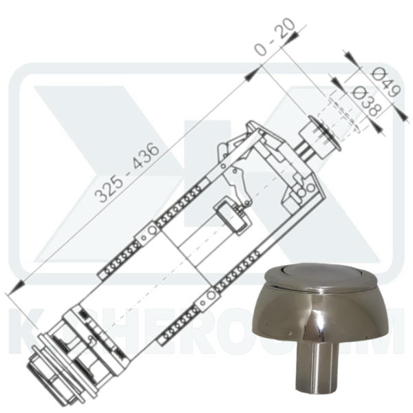 FLUSH VALVE WITH RAISED STOP BUTTON - Image 2