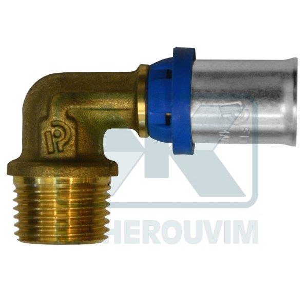 ΓΩΝΙΑ ΠΡΕΣΑΡΙΣΤΗ ΑΡΣ. 3/4" Χ Φ18 Χ 2,0 mm ΟΡΕΙΧ. ΜΕ ΚΥΑΘΙΟ ΙΝΟΧ 10 bar +90˚C UΝΙ ΙSΟ 7/1