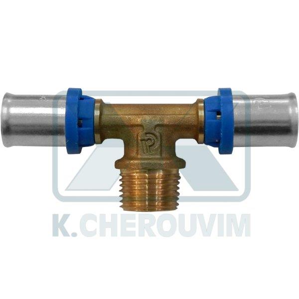 ΤΑΦ ΠΡΕΣΑΡ. ΑΡΣ. Φ18 Χ 2,0 mm Χ 3/4" Χ Φ18 Χ 2,0 mm ΟΡΕΙΧ. ΜΕ ΚΥΑΘΙΟ ΙΝΟΧ 10 bar +90?C UΝΙ ΙSΟ 7/1