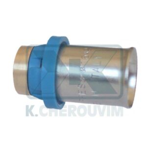 ΤΑΠΑ ΠΡΕΣΑΡΙΣΤΗ ΠΟΛΥΣΤΡΩΜΑΤΙΚΗΣ 20Χ2 ΟΡΕΙΧ. ΜΕ ΚΥΑΘΙΟ ΙΝΟΧ 10 bar +90˚C UΝΙ ΙSΟ 7/1