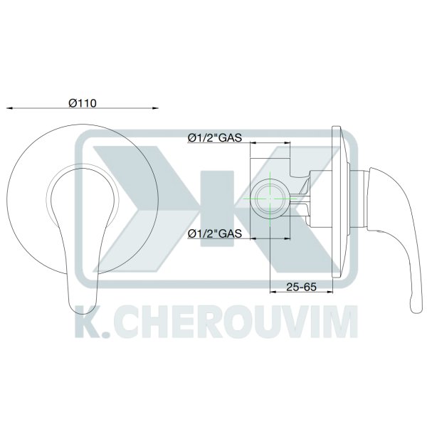 WATER MIXER OLIVIA SHOWER WALLED WITHOUT DISTRIBUTOR MIXING CROM. - Image 2