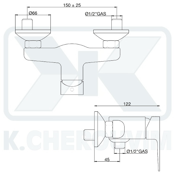 ΜΠΑΤΑΡΙΑ NEMO ΚΟΛΟΝΑΣ ΝΤΟΥΣ ΑΝΑΜΕΙΚΤΙΚΗ ΧΡΩΜΕ ΜΕ ΕΞΟΔΟ 1/2" - Image 2