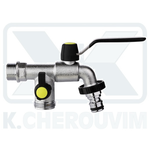 ΚΑΝΟΥΛΑ ΔΙΠΛΗ ΣΦΑΙΡΙΚΗ ΧΡΩΜΕ 1/2" x 3/4" & FAST