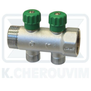 ΚΟΛΕΚΤΕΡ ΧΡΩΜΕ 1" Α.Θ. ΜΕ 2 ΚΑΘΕΤΑ ΔΙΑΚΟΠΤΑΚΙΑ, ΠΡΑΣΙΝΑ ΒΟΛΑΝ, ΕΞΟΔΟ 1/2"Α. Χ Φ16 - 36 mm