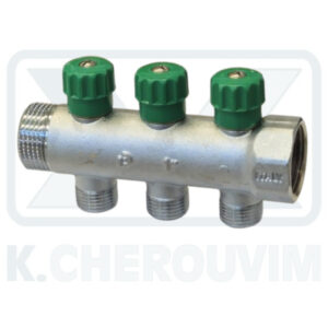 ΚΟΛΕΚΤΕΡ ΧΡΩΜΕ 1" Α.Θ. ΜΕ 3 ΚΑΘΕΤΑ ΔΙΑΚΟΠΤΑΚΙΑ, ΠΡΑΣΙΝΑ ΒΟΛΑΝ, ΕΞΟΔΟ 1/2"Α. Χ Φ16 - 36 mm