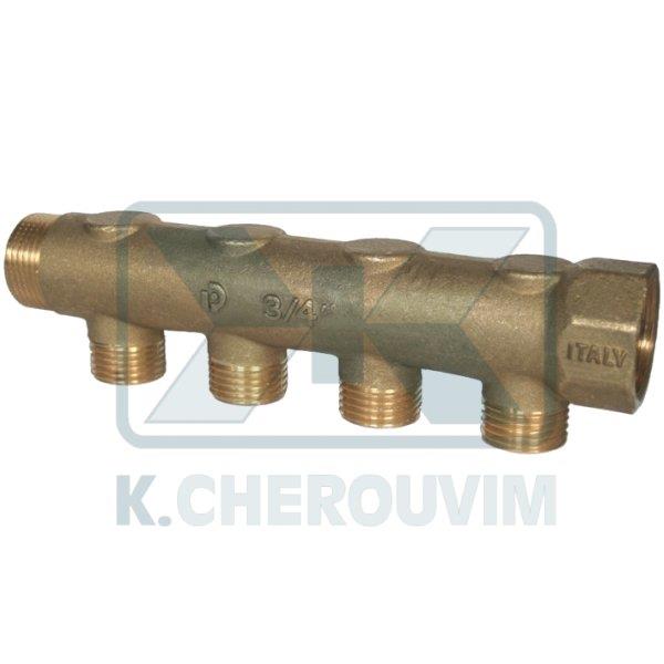 ΚΟΛΕΚΤΕΡ ΣΦΥΡΗΛΑΤΟ Α.Θ. 1" ΜΕ 5 ΑΡΣ. ΠΑΡΟΧΕΣ 1/2" Χ Φ16 - 36 mm ΟΡΕΙΧΑΛΚΙΝΟ