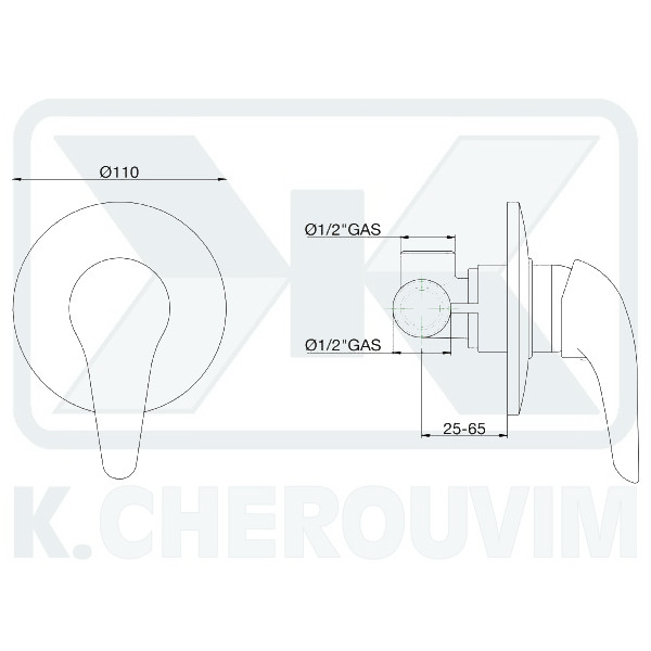 WATER MIXER FALCO BRONZE SHOWER WALLED WITHOUT DISTRIBUTOR MIXING WITH MECHANISM ? 40 - Image 2