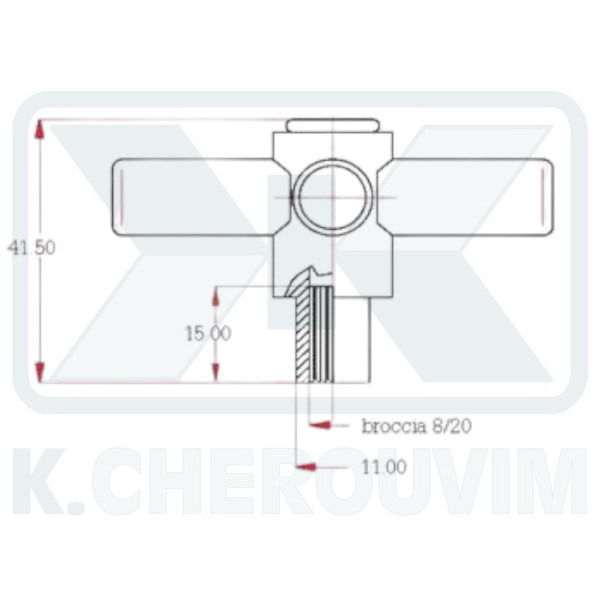 HANDLE CROSS WATER MIXERS MINIMAL ELITE COMPLETE BRASS CROM. ∅ 8 X Ζ20 - Image 2