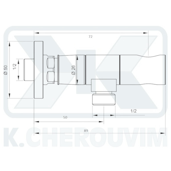 ΠΑΡΟΧΗ ΝΤΟΥΣ ΚΥΛΙΝΔΡΙΚΗ ΜΕ ΣΤΑΘΕΡΟ ΣΤΗΡΙΓΜΑ ΟΡΕΙΧΑΛΚΙΝΗ ΧΡΩΜΕ ΜΑΣΙΦ 1/2" ΑΡΣ. ΜΕ ΡΟΖΕΤΑ - Image 3
