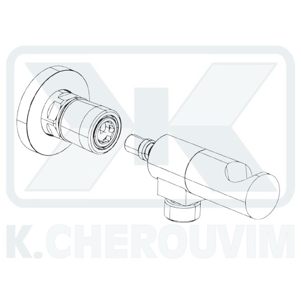 ΠΑΡΟΧΗ ΝΤΟΥΣ ΚΥΛΙΝΔΡΙΚΗ ΜΕ ΣΤΑΘΕΡΟ ΣΤΗΡΙΓΜΑ ΟΡΕΙΧΑΛΚΙΝΗ ΧΡΩΜΕ ΜΑΣΙΦ 1/2" ΑΡΣ. ΜΕ ΡΟΖΕΤΑ - Image 4