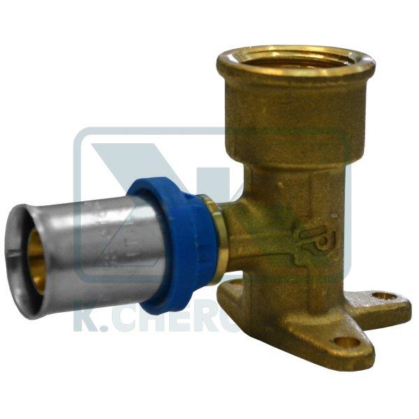 WALLPLATE ELBOW F. 3/4"xΦ20x2,0 FIT PRESS BRASS