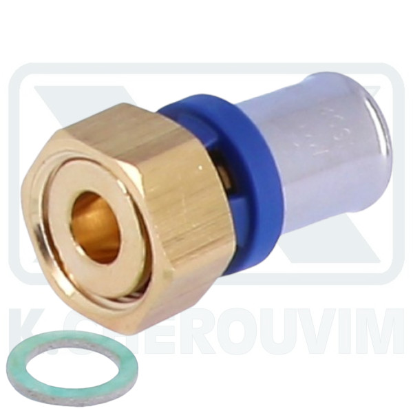 STRAIGHT FITTING WITH LOOSE NUT AND FLAT WASHER 3/4" Χ 16Χ2