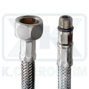 SPIRAL 1 WAY Μ15X1 FEMALE - Μ10X1 MALE SHORT 20 cm INOX DN6