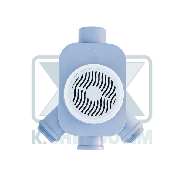 SIPHON FLOOR WITH PLASTIC GRATE ∅ 100 (3 WATTER SUPPLY ∅ 40 - 1 OUTPUT ∅ 50) Η75