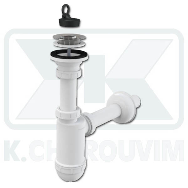 ΣΙΦΟΝΙ ΠΟΤΗΡΙ ΠΛΑΣΤΙΚΟ ΝΙΠΤΗΡΑ ΜΕ ΒΑΛΒΙΔΑ 1"1/4 Χ Φ32 Χ L215 ΛΕΥΚΟ ALCAPLAST Α411