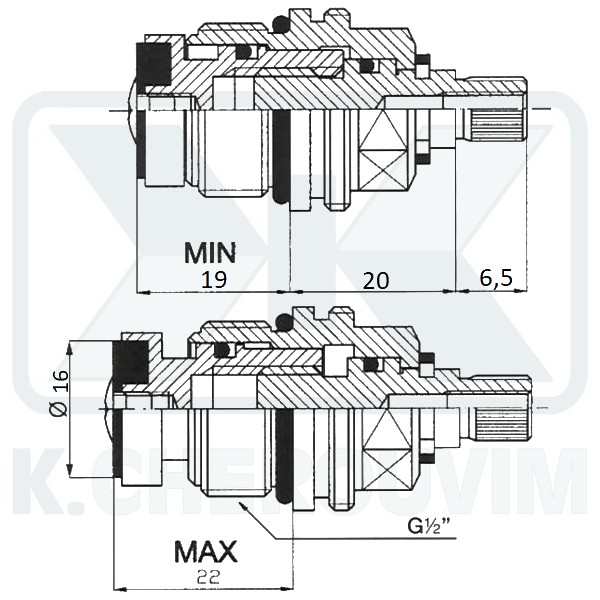 1/2" BRASS HEADWORK GERMANY TYPE SPLINE ? 8 X Ζ24 - 3/16" FOR OM CLASSIC TAPS - Image 2