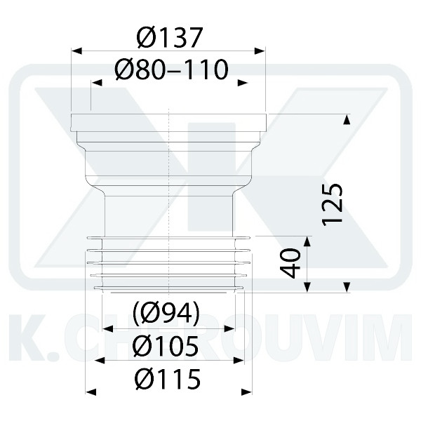 ΠΡΟΕΚΤΑΣΗ ΛΕΚΑΝΗΣ Α991 ΜΑΚΡΙΑ Φ100-110 L125 ΙΣΙΑ ΠΟΛΥΠΡΟΠΥΛΕΝΙΟΥ ΛΕΥΚΗ - Image 2