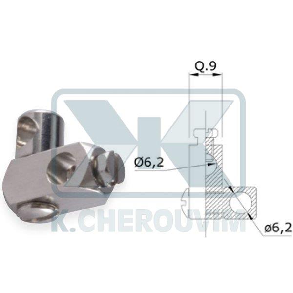 CLAMP NICKEL 2 HOLES WITH 2 SCREWS ANGLE VERGES AUTO VALVES WASHBASIN