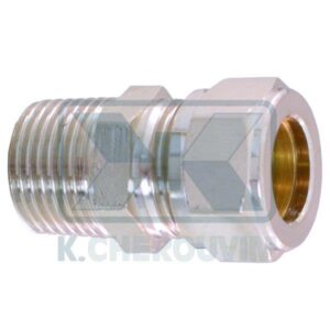 MALE STRAIGHT COMPRESSION NICHEL-PLATED BRASS FITTING 18 Χ 1/2" FOR COPPER TUBE