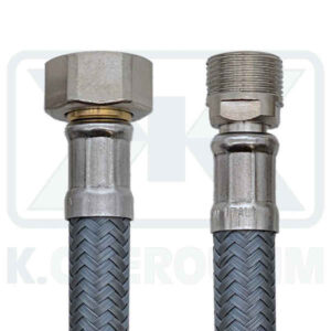 SPIRAL SALON 150 cm 15X1 MALE ROTATION X 3/8" FEMALE ROUND NUT, NYLON GRAY 30 bar