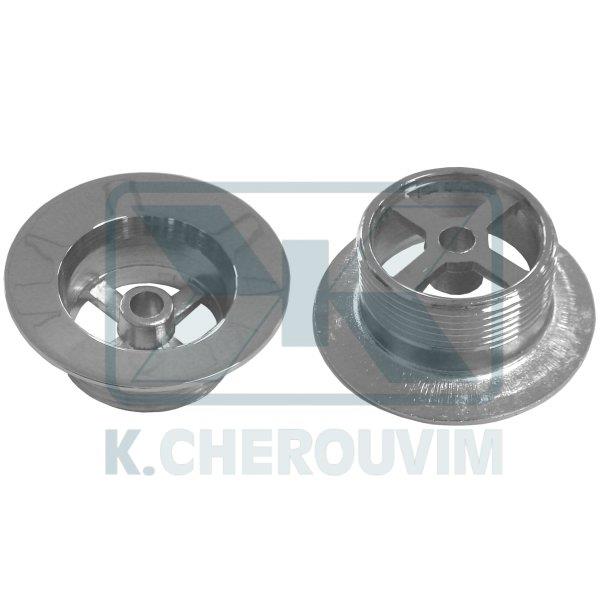 ΒΑΣΗ ΤΑΠΑΣ ΟΡΕΙΧΑΛΚΙΝΗΣ ΧΡΩΜΕ ΑΥΤΟΜΑΤΗΣ ΒΑΛΒΙΔΑΣ ΛΟΥΤΡΟΥ Φ70 Χ Η28 - 1"1/2 ΑΡΣ. Χ Φ8,5