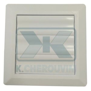 SHUTTER SQUARE ∅ 125 (∅ 119) WITH 3 LEAFLETS PLASTIC WHITE ABS