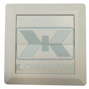 SHUTTER SQUARE ∅ 125 (∅ 119) WITH 2 LEAFLETS PLASTIC WHITE ABS