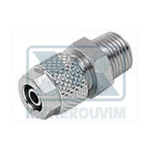 FITTING PIPES NYLON MALE 1/2" X ∅ 8 MECHANICAL TIGHTENING NICKEL