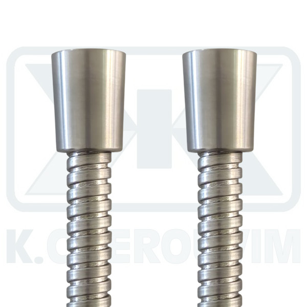 ΣΠΙΡΑΛ ΛΟΥΤΡΟΥ 150 cm ΟΛΟ ΙΝΟΧ ΣΑΤΙΝΕ ΠΕΡΙΣΤΡΕΦΟΜΕΝΟ 1/2"Χ1/2" ΜΕ 2 ΚΩΝ. ΠΑΞΙΜΑΔΙΑ ΑΙSΙ 316L Π.ACS