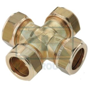 CROSS COMPRESSION BRASS FITTING FOR COPPER TUBE