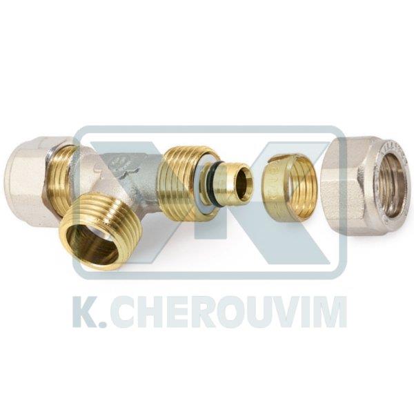 NICKEL-PLATED MALE TEE Φ18x2,0x3/4"xΦ18x2,0