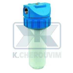 ΣΥΣΚΕΥΗ ΠΛΑΣΤΙΚΗ ΜΕ ΛΕΥΚΟ ΔΟΧΕΙΟ 1/2" Θ.Θ. Χ 9"3/4 (ΕΝΘΕΤΟ 25 cm) ΦΙΛΤΡΟΥ ΝΕΡΟΥ