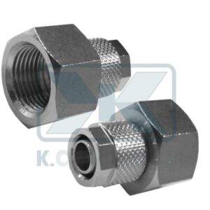 FITTING PIPES NYLON FEMALE 1/4" X ? 8 MECHANICAL TIGHTENING NICKEL