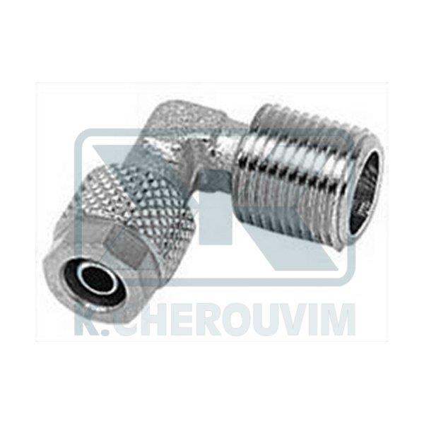 ΓΩΝΙΑ ΣΩΛΗΝΑΣ NYLON ΑΡΣ. 3/8" Χ Φ8 ΜΗΧΑΝΙΚΗΣ ΣΥΣΦΙΞΗΣ ΝΙΚΕΛ