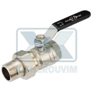 BALL VALVE 1"M.F STRAIGHT UNION WITH STEEL LEVER NICKEL PLATED