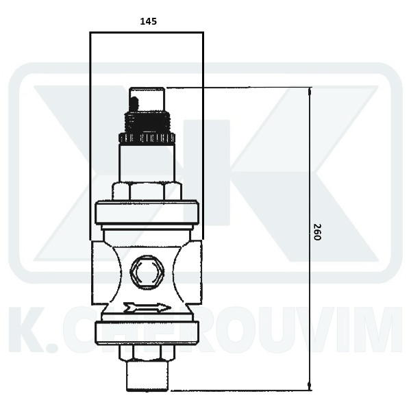 ΜΕΙΩΤΗΣ ΠΙΕΣΗΣ ΟΡΕΙΧΑΛΚΙΝΟΣ 2"1/2 ΘΗΛ. ΘΗΛ. ΜΕ ΕΔΡΑ ΙΝΟΧ PN 25 ΚΑΙ ΥΠΟΔΟΧΗ ΓΙΑ ΜΑΝΟΜΕΤΡΟ 1/4" - Image 2