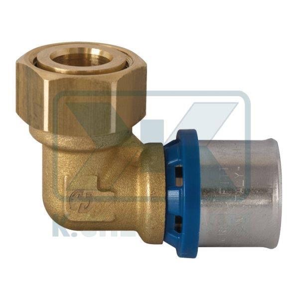 ΓΩΝΙΑ ΠΡΕΣΑΡΙΣΤΗ ΜΕ ΤΡΕΛΟ ΠΑΞΙΜ. 3/4" Χ Φ26 Χ 3,0 mm ΟΡΕΙΧ. ΜΕ ΚΥΑΘΙΟ ΙΝΟΧ 10 bar +90?C UΝΙ ΙSΟ 7/1