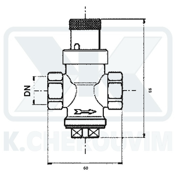 ΜΕΙΩΤΗΣ ΠΙΕΣΗΣ "MINION" 1/2" Θ.Θ. ΟΡΕΙΧΑΛΚΙΝΟΣ ΑΠΛΟΣ PN15 - Image 2