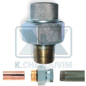 DIELECTRIC CONNECTOR 3/4" MALE FEMALE STEEL - BRASS +110°C +10 bar