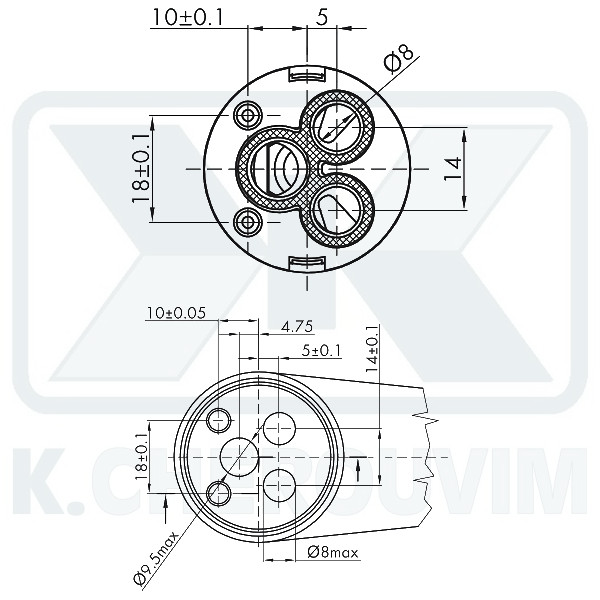 MECHANISM ROTARY ΟΜ 90° FΤ35Α - ? 35 OUTPUT FROM AXIS BRASS ? 10 X Ζ30 WITH 2 SPILE CERAMIC - Image 3