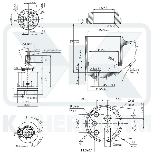 MECHANISM & DISTRIBUTOR BSD40Β - ? 40 WITH 2 SPILE AND DISTRIBUTOR CERAMIC, LEVER 10X10 - Image 2