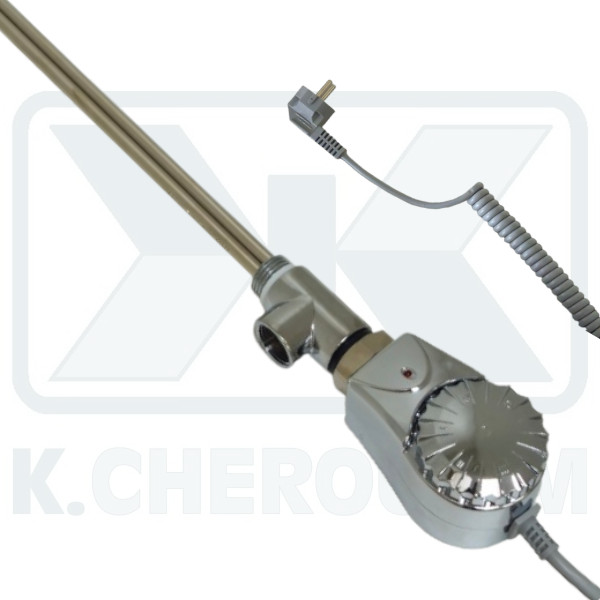 ΑΝΤΙΣΤΑΣΗ ΧΡΩΜΕ 0,6ΚW ΣΩΜΑΤΩΝ ΚΑΛΟΡΙΦΕΡ 1/2" ΑΡΣ. ΘΗΛ. ΓΩΝ. L305 ΜΕ ΘΕΡΜΟΣΤΑΤΗ 230V