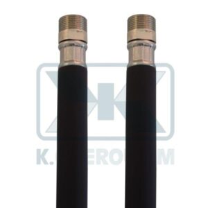 SPIRAL DARKFLEX 150 cm 15X1 MALE ROTATION X 15X1 MALE ROTATION BLACK PVC WITH BRASS NOZZLES