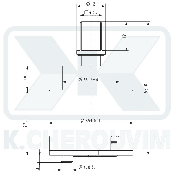 DISTRIBUTOR CERAMIC ΚDΖ35Α - ? 35 WITH BRASS AXIS 9 X 9 WITH 2 SPILE WITHOUT OVERHANG 2 WAY - Image 2